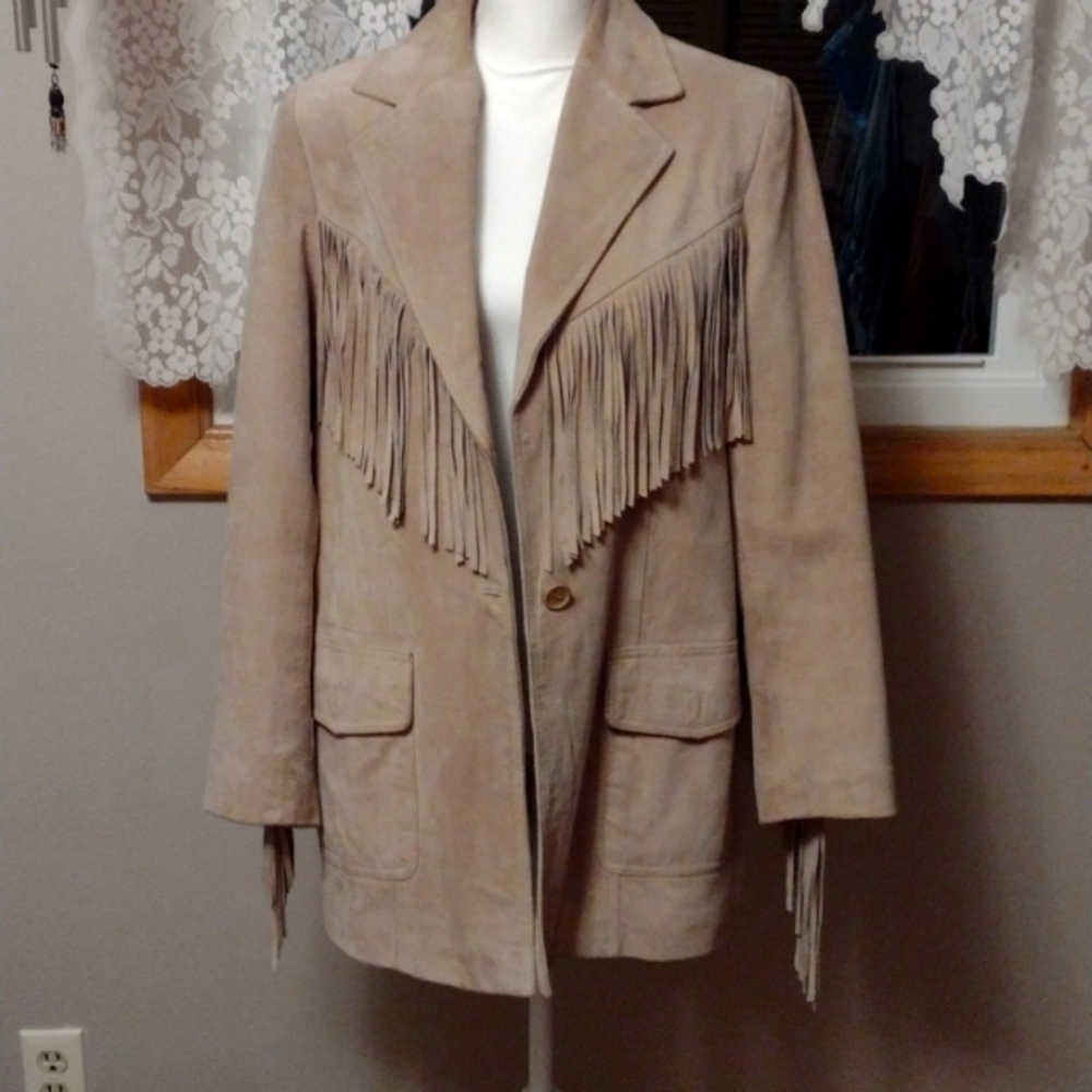 Leather fringed jacket '60s man original vintage